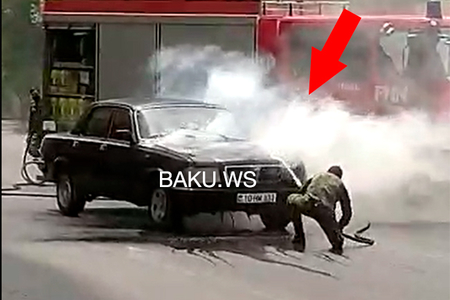 Bakının mərkəzində təhlükəli anlar - ANBAAN VİDEO