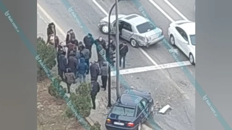 “Jurnalistlər binası”nın qarşısında QƏZA - FOTO