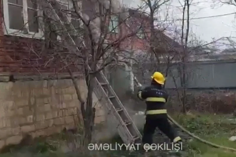 Masallıda evdə yanğın oldu - VİDEO