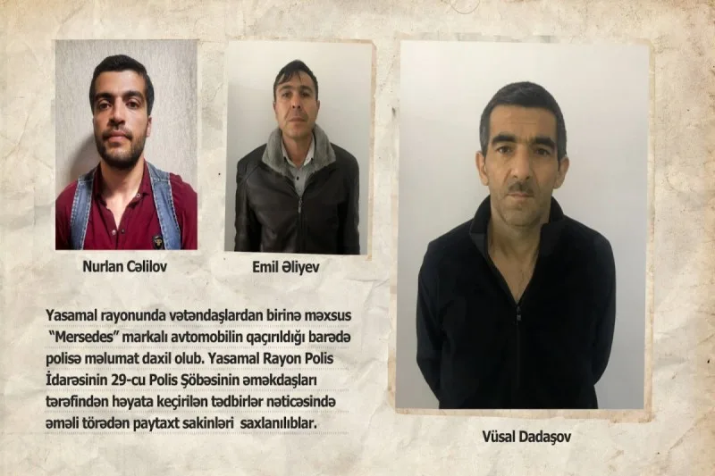 Oğurladıqları maşını satmaq istəyərkən saxlanıldılar