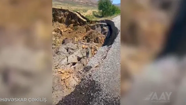 Bakı-Şamaxı-Yevlax yolunda sürüşmə oldu - VİDEO
