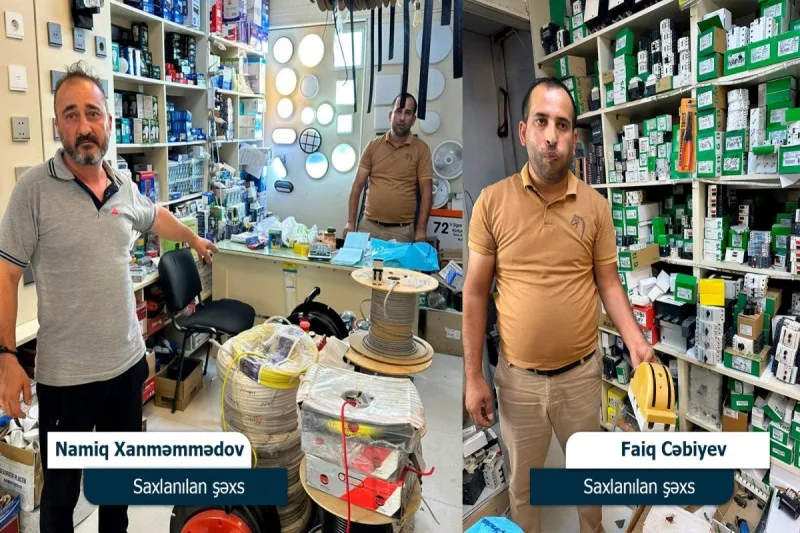 100 min manatlıq elektrik avadanlıqları oğurlandı