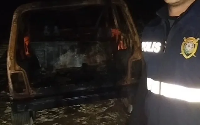 Təqibdən yayınmaq istəyən narkokuryer avtomobilini yandırdı - FOTO
