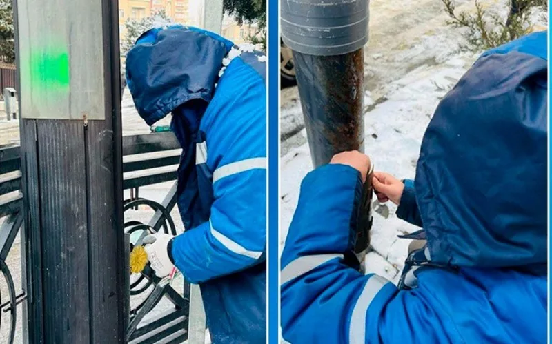 Qarlı günlərdə 5 svetofor dirəyi, 1 idarəetmə və 1 elektrik qutusuna zərər dəyib
