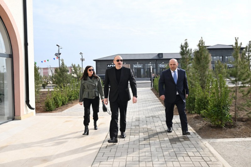 Prezident və xanımı Sarıcalı kəndinin açılışında - FOTOLAR - YENİLƏNİB