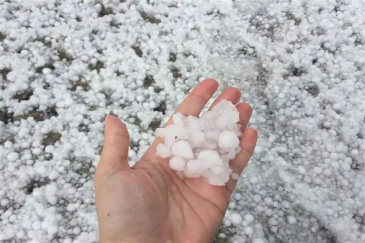 Zaqatalada kəndlərə dolu yağıb