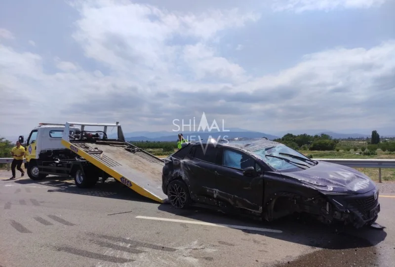 Ödənişli yolda avtomobil aşdı - FOTOLAR