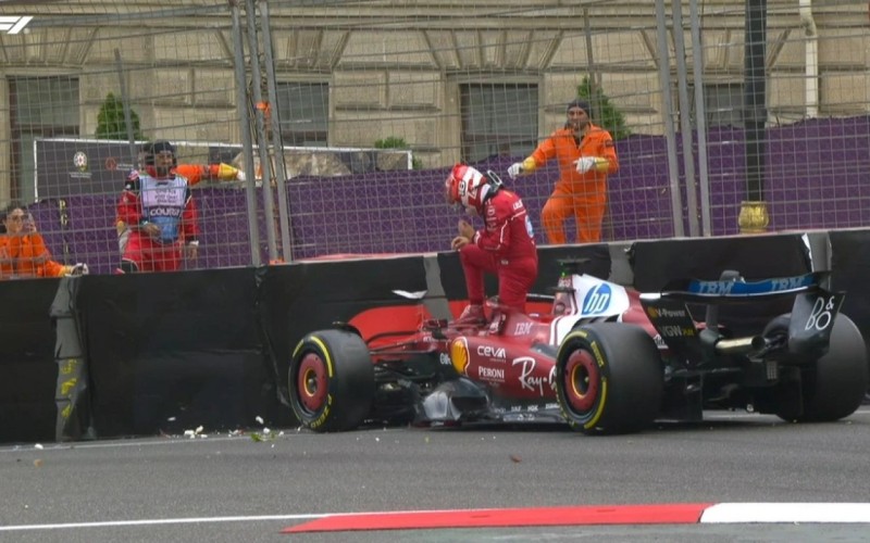 Ferrari pilotu Bakıda qəza törətdi