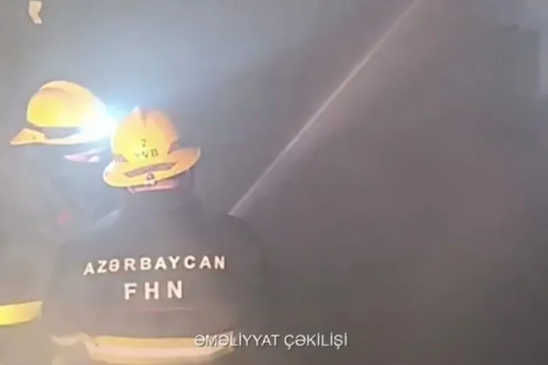 Binəqədidə hamamda yanğın olub - VİDEO