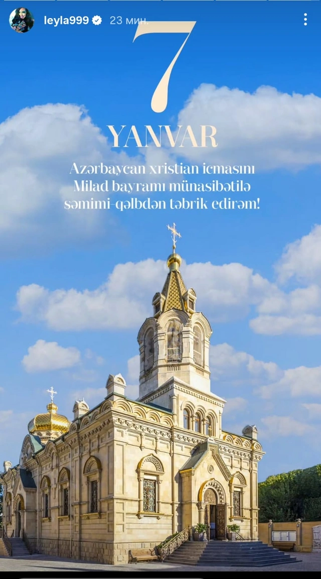 Leyla Əliyevadan Milad bayramı ilə bağl PAYLAŞIM