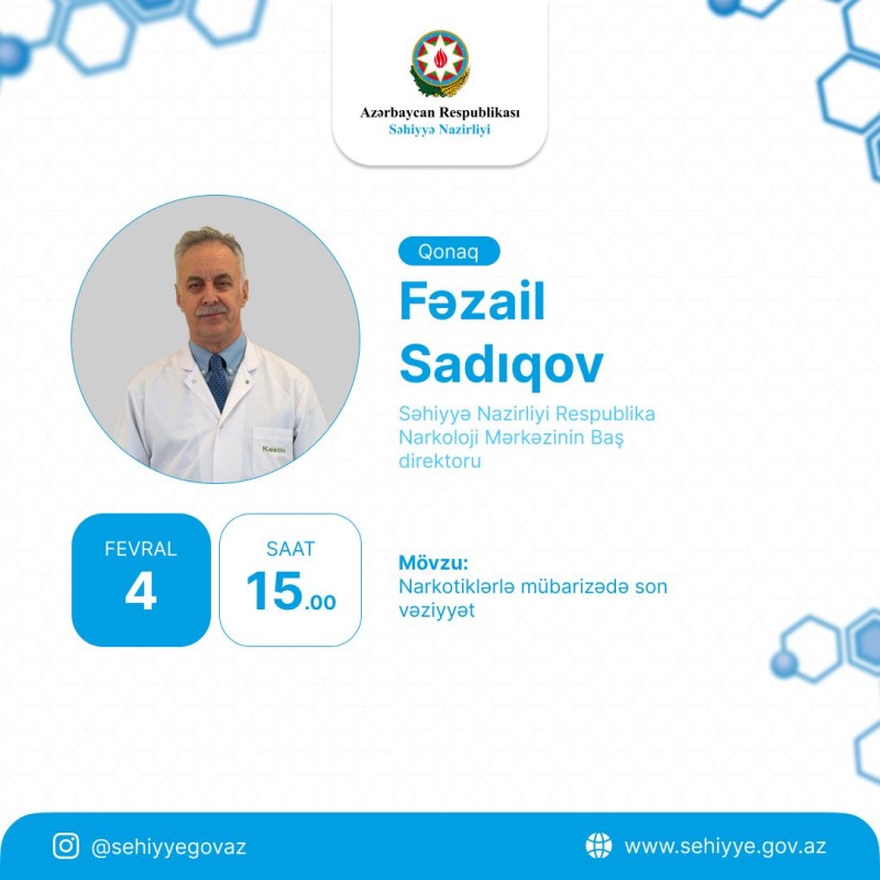 SN-nin canlı yayımında narkotiklərlə mübarizədən danışılacaq