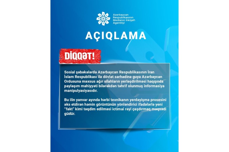 MEDİA: İran sərhədi ilə bağlı paylaşım manipulyasiyadır