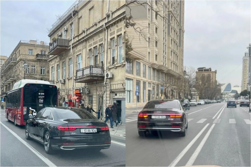 Lüks avtomobil yol hərəkəti qaydalarını kobud şəkildə pozdu