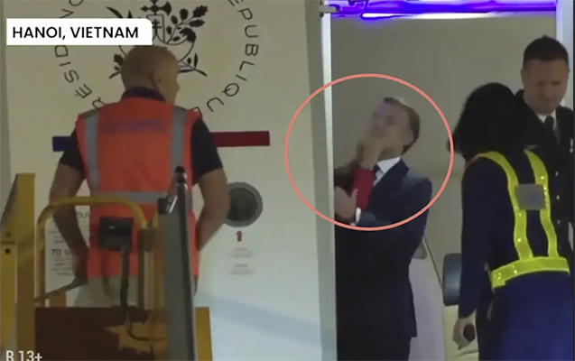 Tramp Makronu ələ saldı: Arvadının şilləsi...