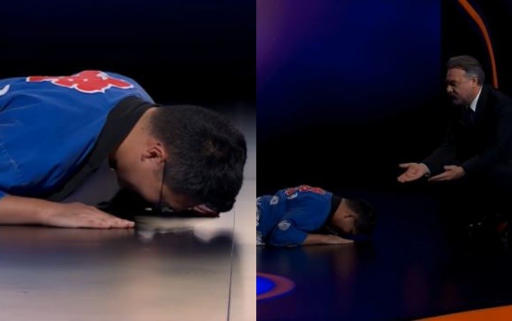 Hörmət əlaməti olaraq qarşısında yerə uzandı - VİDEO