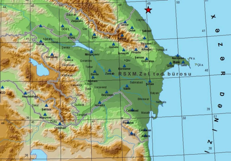 Xəzər dənizində zəlzələ oldu