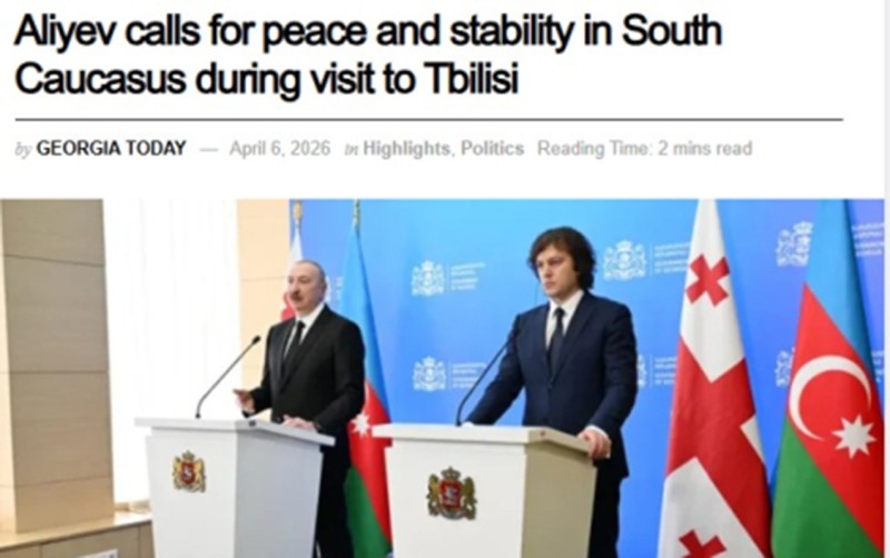 Prezidentin səfəri Gürcüstan mətbuatında - FOTOLAR