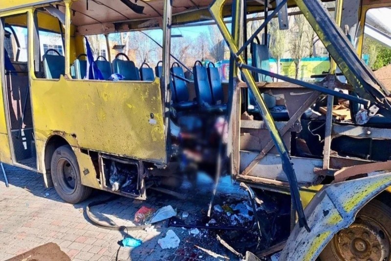 Rusiya Ukraynada avtobusu vurdu: ölən və yaralananlar var