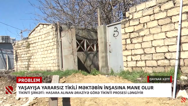 Yararsız tikinti məktəbin inşasına mane olur - VİDEO