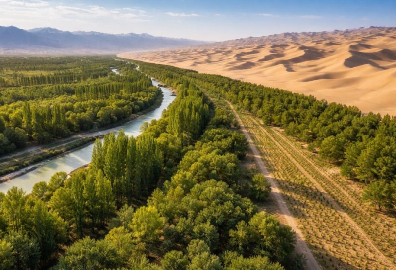 Çin Təklə-Məkan səhrasının ətrafında “yaşıl zolaq” yaradır