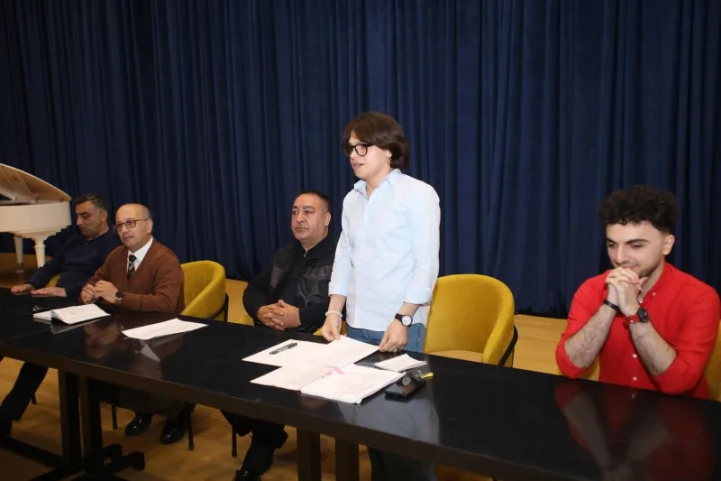 Gəncə Teatrı yeni tamaşanın məşqlərinə başladı - FOTOLAR