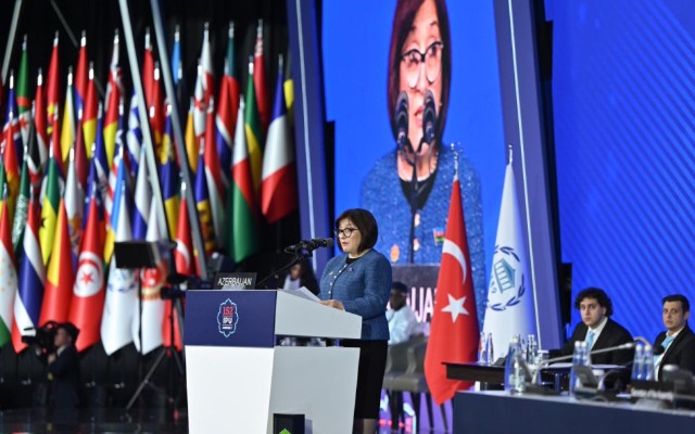 Sahibə Qafarova Parlamentlərarası İttifaqın iclasında çıxış etdi
