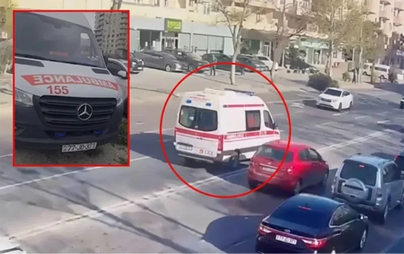 Narkotik və içki qəbul edib təcili yardım maşını ilə Bakıda oyun çıxardı - VİDEO