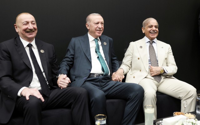 Üç liderin səmimi FOTOLARI