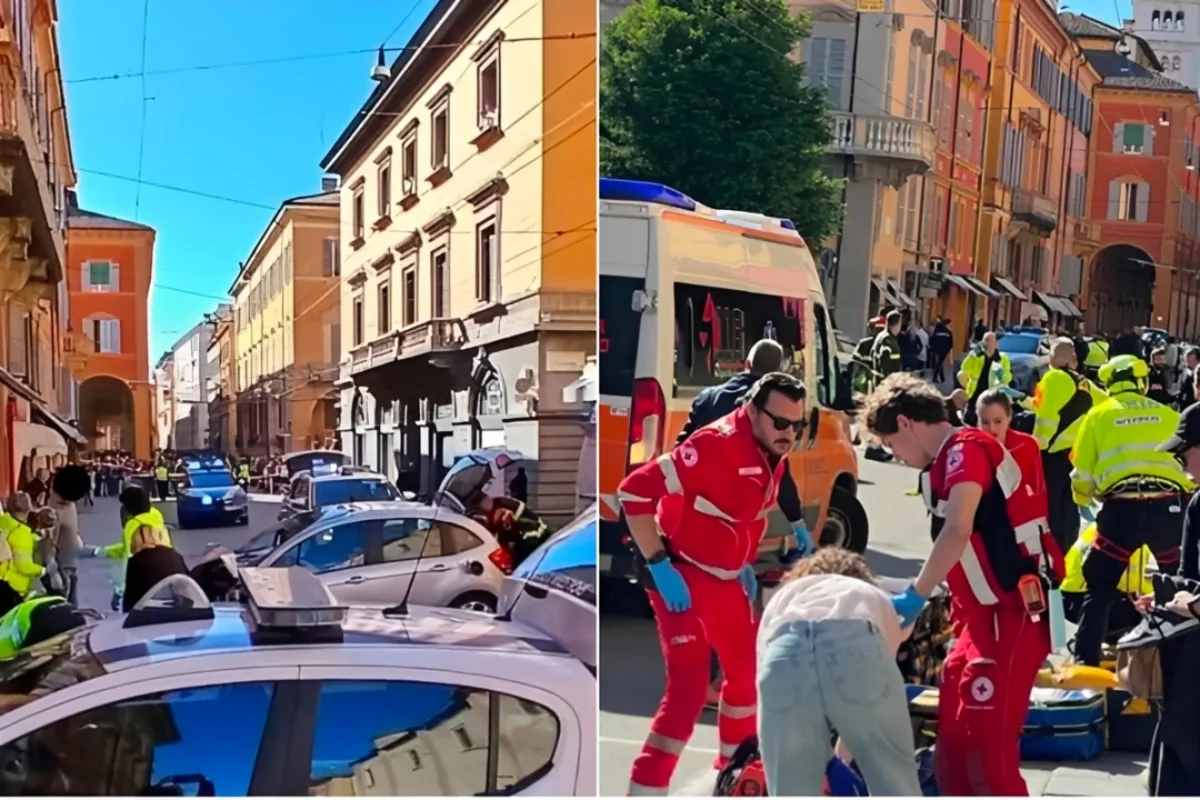 İtaliyada avtomobil izdihamın üzərinə sürülüb