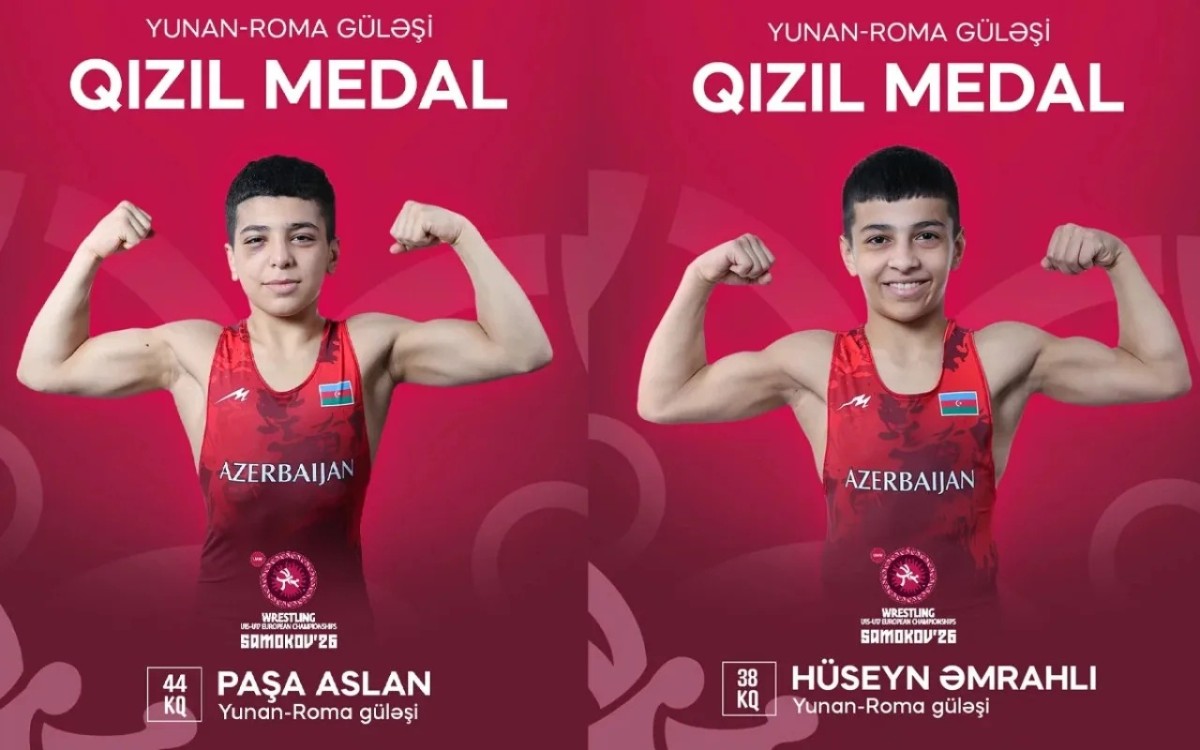 İki güləşçimiz Avropa çempionatında qızıl medal qazandı