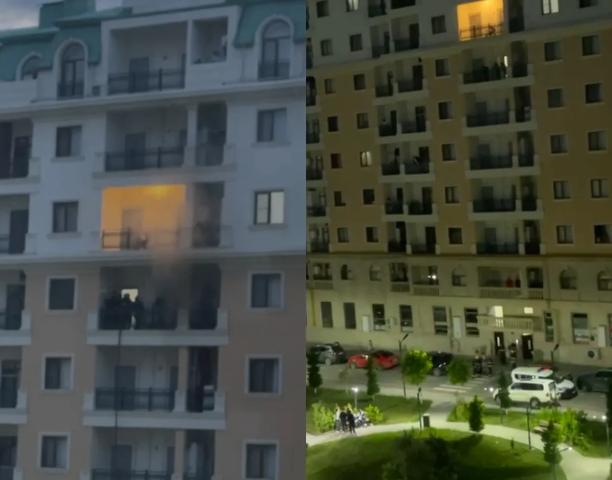 Sumqayıt Bulvarının yaxınlığındakı binada yanğın
