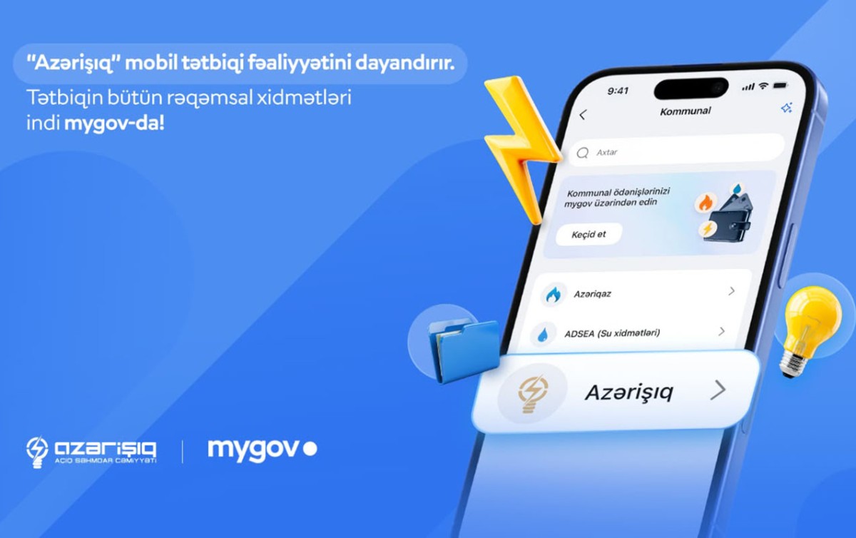 “Azərişıq” ASC-nin rəqəmsal xidmətləri “mygov” platformasına inteqrasiya edilir