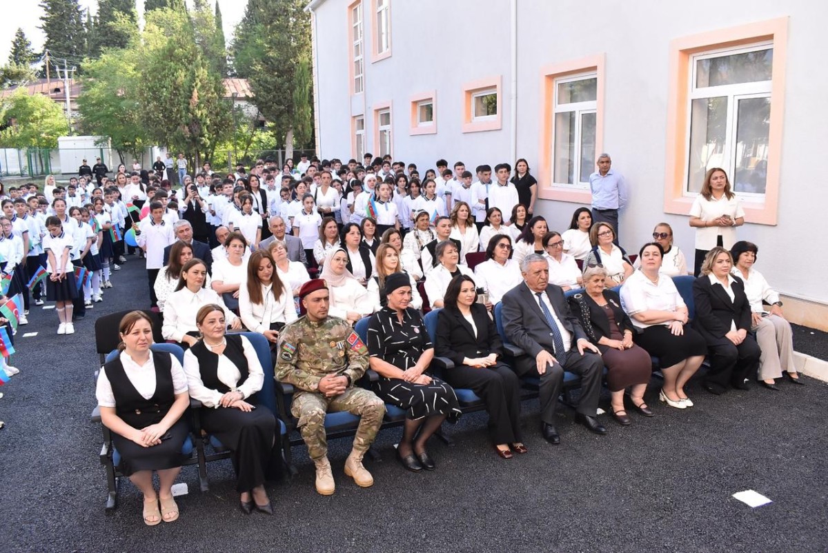 Zaqatalada əsaslı təmir olunan gimnaziyanın açılışı oldu - FOTOLAR
