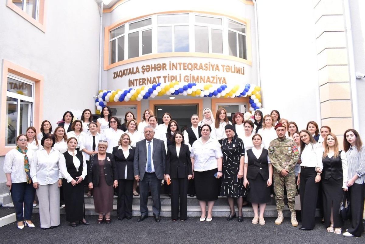 Zaqatalada əsaslı təmir olunan gimnaziyanın açılışı oldu - FOTOLAR