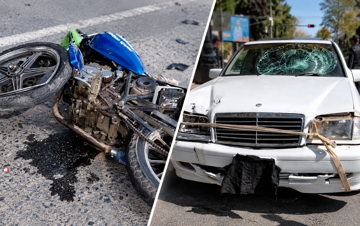 Göyçayda motosiklet avtomobilə çırpıldı, yaralı var