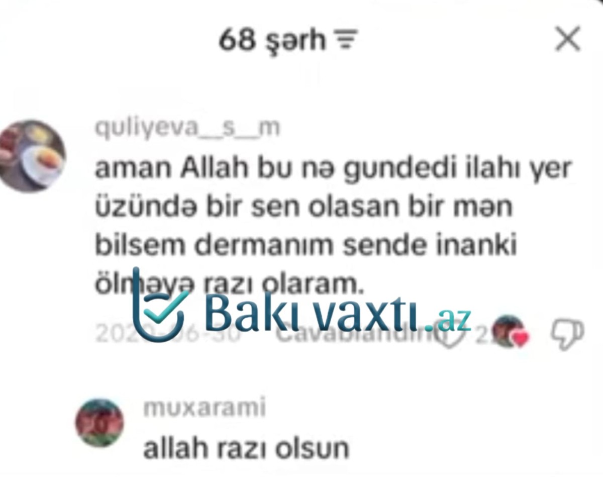 Muxtar Qasımlıya elə şərh yazmışdı ki: "Yer üzündə bir sən qalsan..."