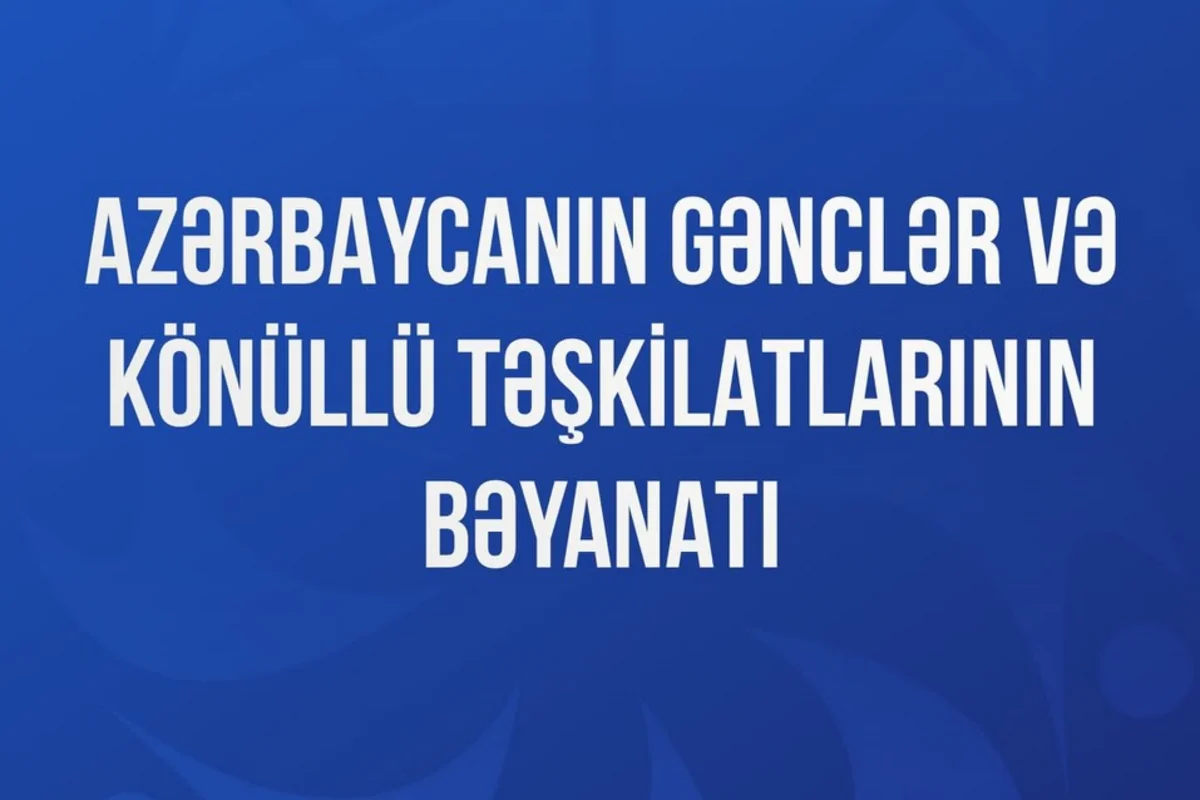 Azərbaycanın gənclər və könüllü təşkilatlarından beynəlxalq təşkilatlara BƏYANAT