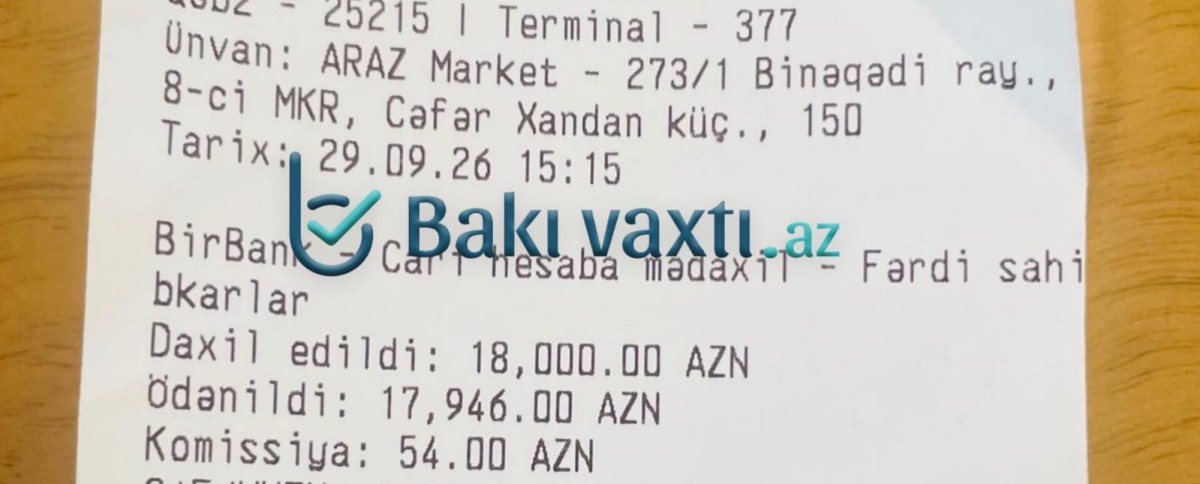 Terminaldan ödəniş edənlərin DİQQƏTİNƏ: Cibinizə təsir edəcək