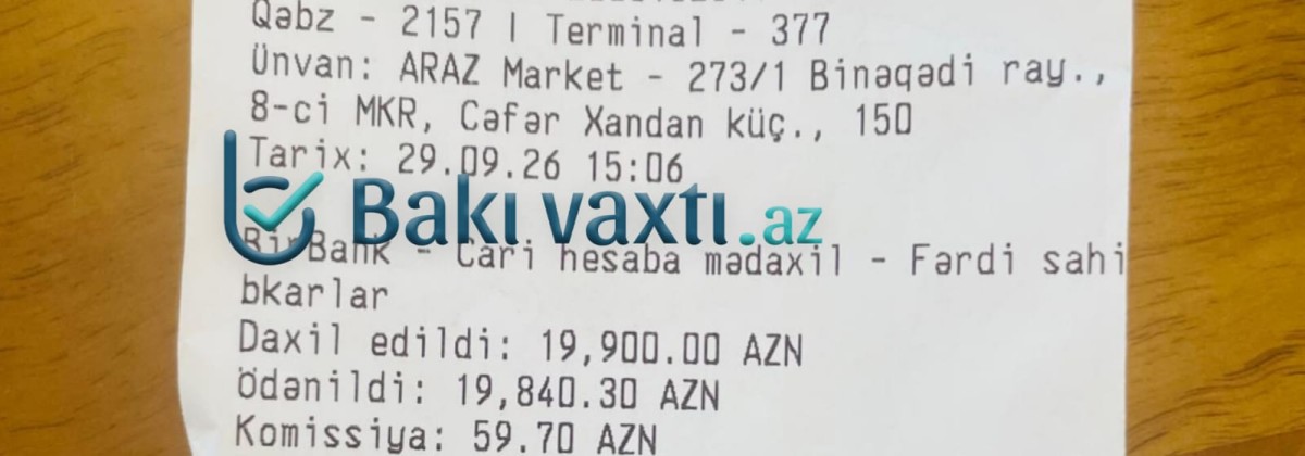 Terminaldan ödəniş edənlərin DİQQƏTİNƏ: Cibinizə təsir edəcək