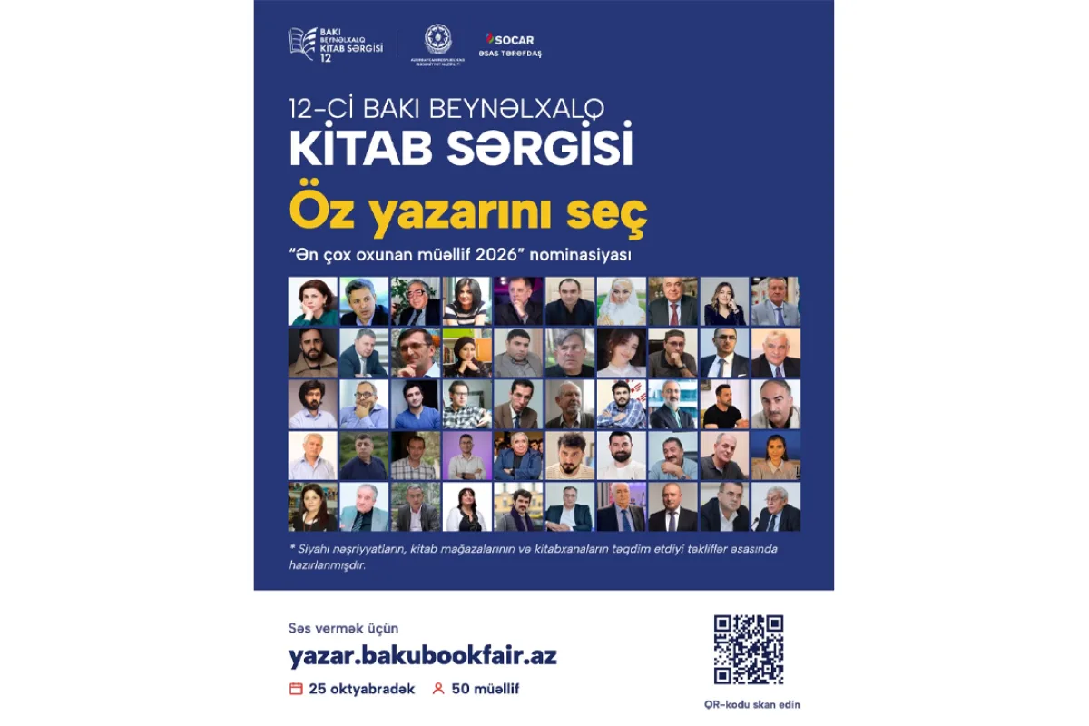 “Ən çox oxunan müəllif 2026” nominasiyası üzrə onlayn səsvermə keçirilir