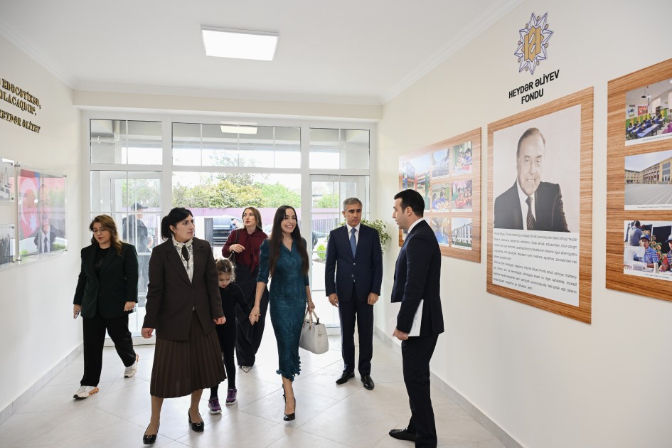 Leyla və Alyona Əliyevalar Şamaxıda körpələr evinin açılışında - FOTOLAR